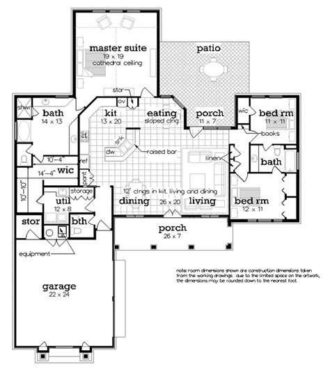 Ranch Style House Plan - 3 Beds 2.5 Baths 2086 Sq/Ft Plan #45-578 ...