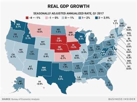 Here's how each state's economy did in the first 3 months of this year