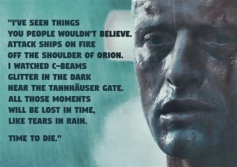 Blade Runner Rutger Hauer Tears in Rain Canvas Painting by Robertson Oliver - Pixels