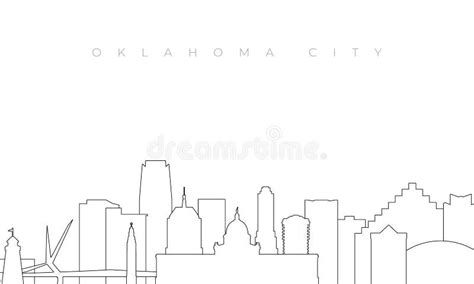 Outline Oklahoma City Skyline. Stock Vector - Illustration of landmark ...