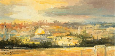 Panorama Of Jerusalem Painting by Luke Karcz