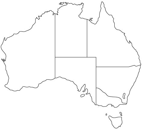 Australia State Outline Map Australia Map, Australia Continent, Australia Gift, Geography ...