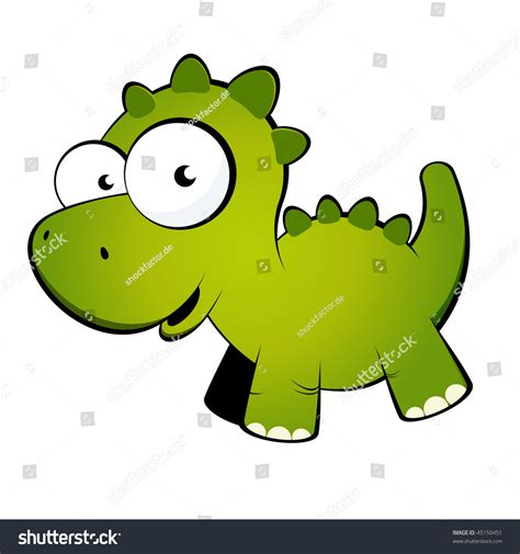 Funny Cartoon Dinosaur Stock Vector 45150451 : Shutterstock