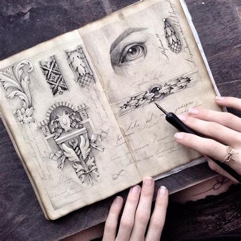 Ink Drawing Sketchbook Art by Elena Limkina Shows Artist's Eye for Detail