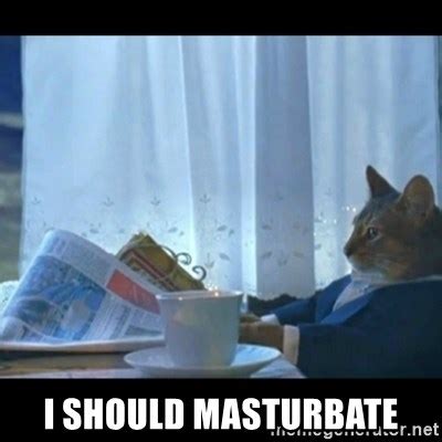i should masturbate - Thinking Cat - Meme Generator