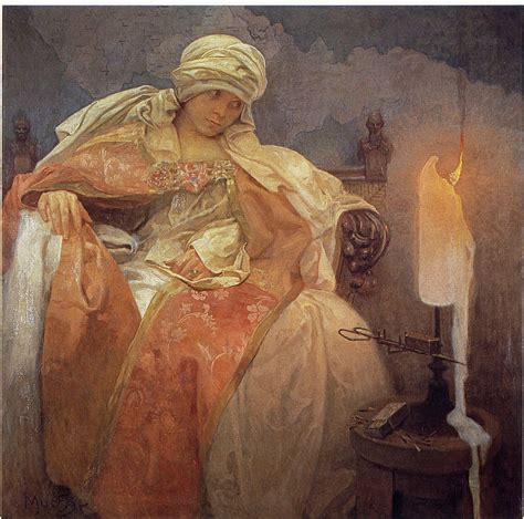 BEAUTIFUL PAINTINGS: Alfons MUCHA Woman with a Burning Candle