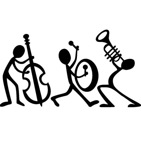 an image of three people playing instruments in the style of doodles on paper