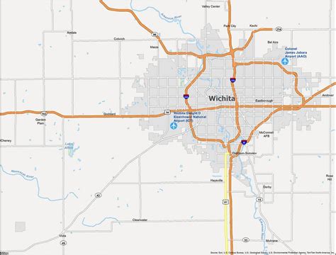 Map of Wichita, Kansas - GIS Geography