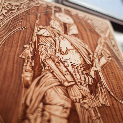 Laser Engraved Wooden Poster by SpaceWolf - StarWars | Laser engraved ...