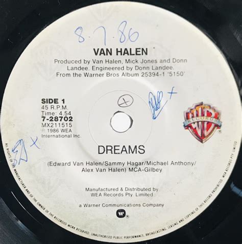 Van Halen - Dreams (1986, Vinyl) | Discogs