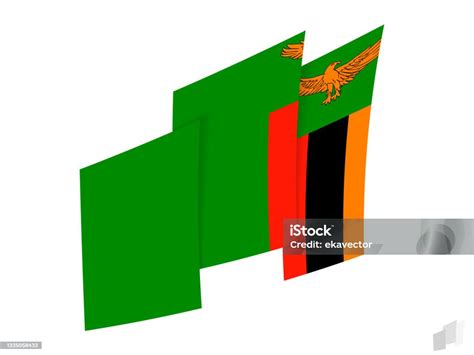 Zambia Flag In An Abstract Ripped Design Modern Design Of The Zambia ...