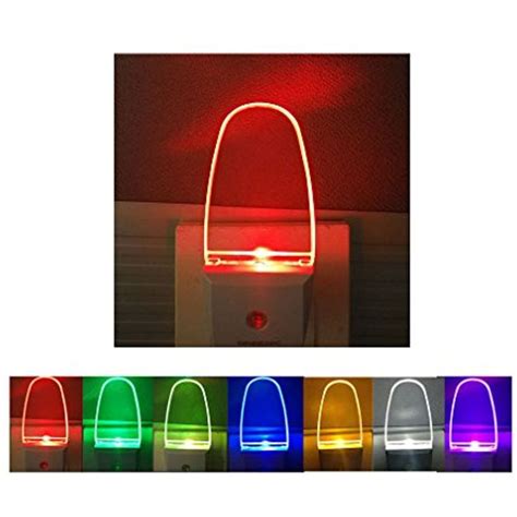 2 Pack Multicolor Night Lights, 7 Color Cycle, Plug in, Auto on Off, 0 ...