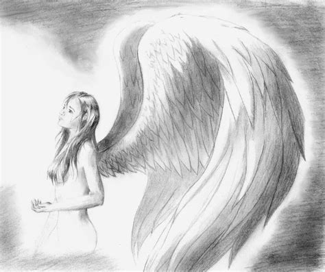 Pencil Drawing Sad Angel - pencildrawing2019