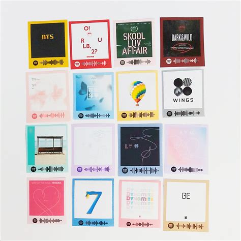 BTS Spotify Code Stickers 16ct / Bts Sticker Pack / Bts | Etsy India