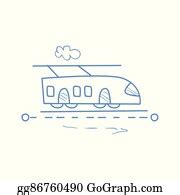 1 Trolleybus On The Road With Dotted Line Route Clip Art | Royalty Free ...