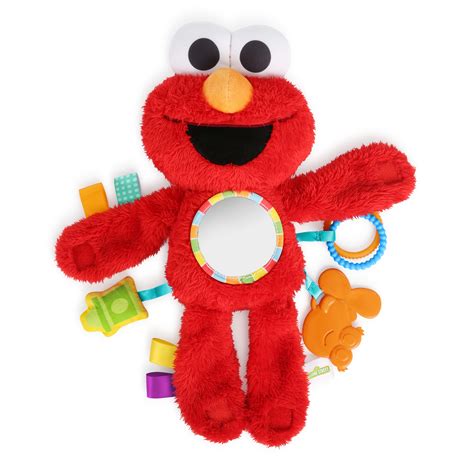 Bright Starts Sesame Street Elmo Travel Buddy On-the-Go Plush Take-Along Toy, Ages 0-12 months ...