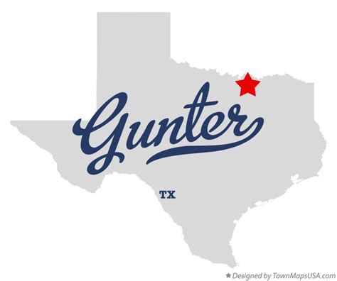 Map of Gunter, TX, Texas