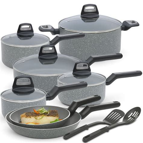 BLACK + DECKER Titanium Nonstick Interior Granite Cookware Set, 14-Piece - Walmart.com - Walmart.com