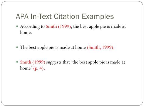 In Text Citation Examples According To