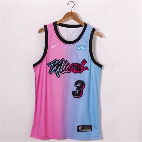 Dwyane Wade #3 Miami Heat 2020-21 Blue Pink Rainbow City Jersey