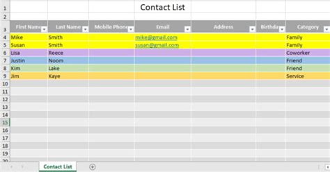 FREE Editable Contact List Template | Editable PDF, Word, Image