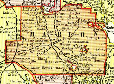 Marion County, 1899 | Marion county, Marion county florida, Map