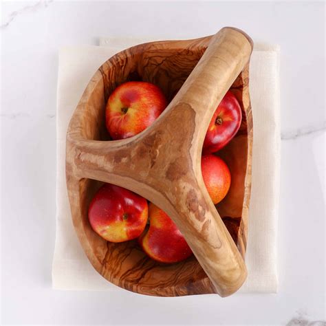 Wooden Fruit Basket with Wood Handle - Artisraw