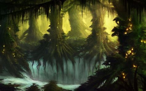 Forest illustration, fantasy art, digital art, artwork, trees HD wallpaper | Wallpaper Flare