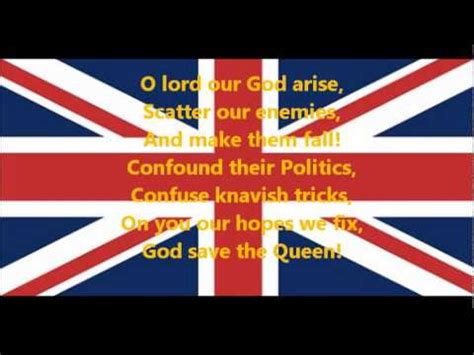 British National Anthem - God Save the Queen Lyrics - YouTube