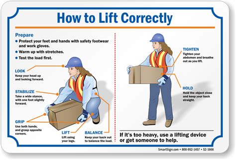 Lifting Instruction Signs & Labels | Safe Lifting Signs