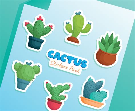 Cactus Stickers Pack