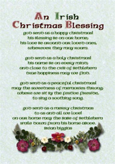 an irish christmas blessing card with flowers