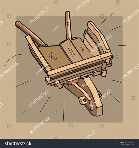 Wooden Wheelbarrow Cartoon Stock Vector (Royalty Free) 378576610 ...