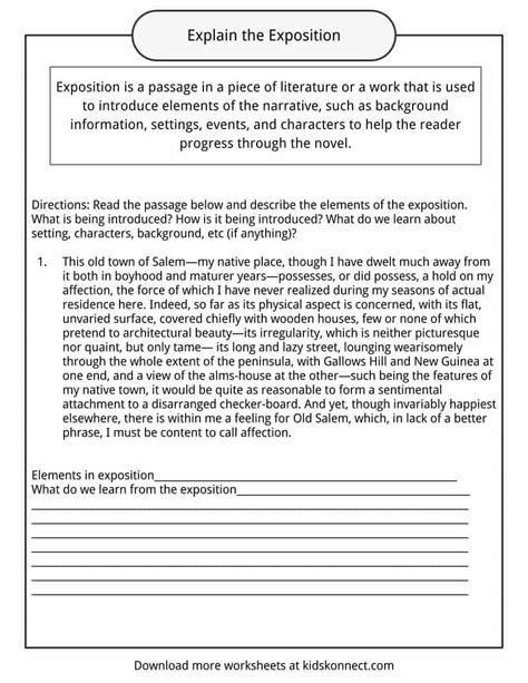 Exposition Examples, Definition and Worksheets | KidsKonnect