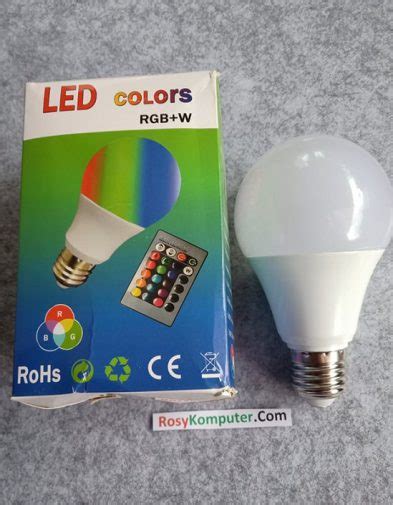 Jual Lampu Bohlam Led warna warni Remote 10w | Rosy Computer Malang