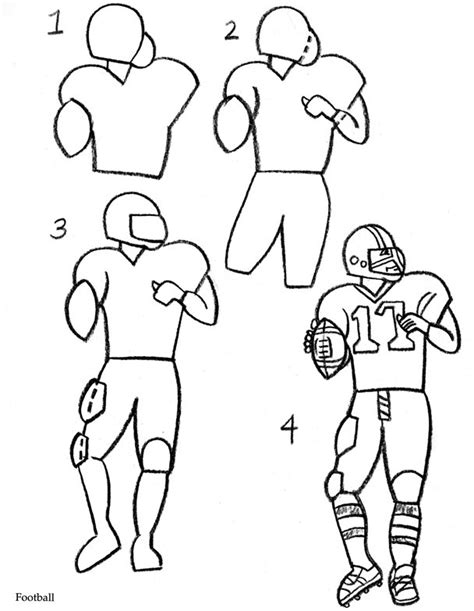 How To Draw A Football Player - Cliparts.co