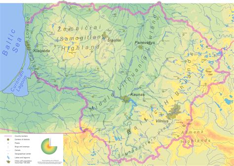 Large detailed physical map of Lithuania | Lithuania | Europe | Mapsland | Maps of the World