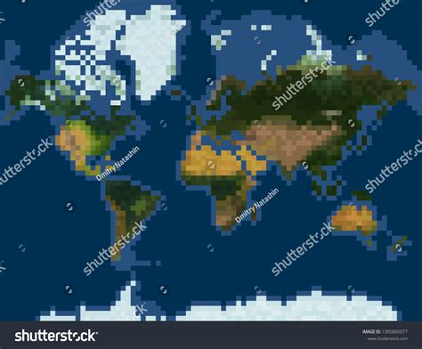 Pixel Art Style Illustration World Physical Map Stock Vector By ©gdainti_c 55435761 | lupon.gov.ph