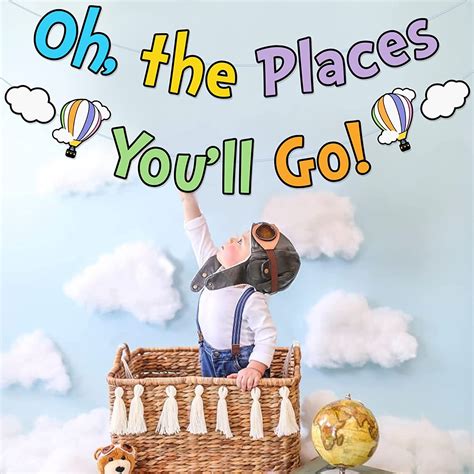 Oh The Places You'll Go Banner - Dr. Seuss Party Decoration