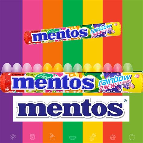 Mentos Rainbow, mentos fruits assortis, rouleau mentos rainbows Conditionnement Boîte de 40 pièces