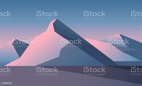 Low Poly Beautiful Mountain Landscape Vector Illustration Stock ...