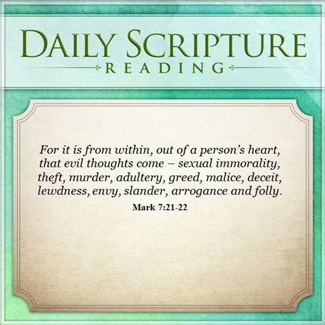 ~Mark 7:21-22 | Daily scripture reading, Scripture reading, Daily scripture