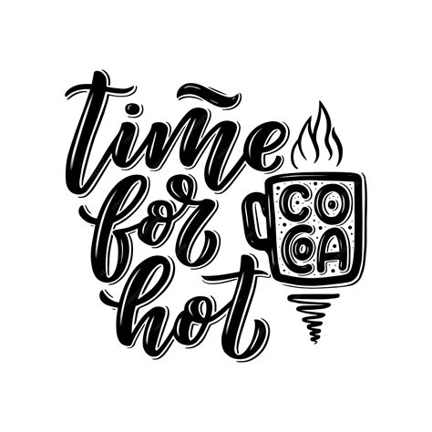 Premium Vector | Hot cocoa hand lettering composition.