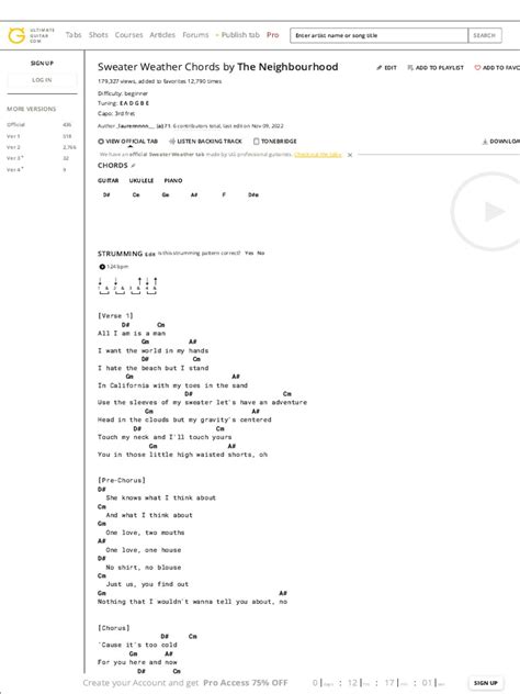 Sweater Weather Chords | PDF