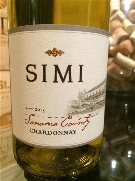 2017 Simi Chardonnay Simi Winery, Geyserville, California, USA, California, Sonoma County ...