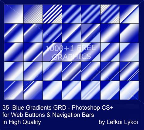 35 Blue Gradients ( GRD ) for Photoshop CS+ for Text, Web Buttons ...