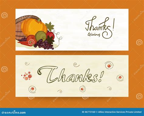 Concept of Thanksgiving Website Header or Banner. Stock Illustration ...