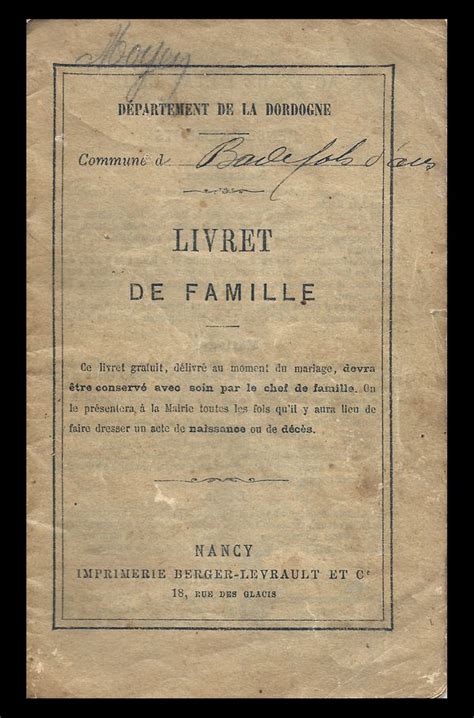 The Livret de Famille - The French Genealogy Blog