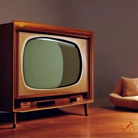 Vintage retro living room with old tv