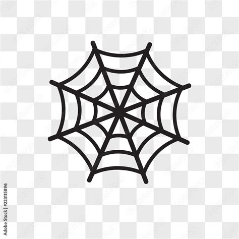 Spider web vector icon isolated on transparent background, Spider web ...